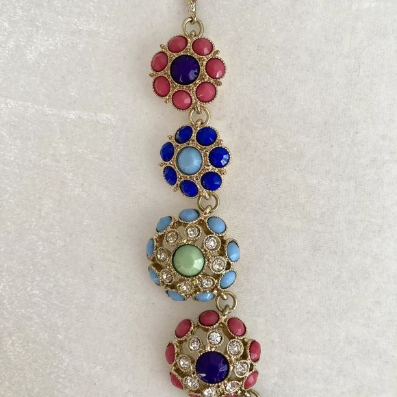 Kate Spade Multicolor Putting on the Ritz Glass Crystal Necklace Gold Chain - Picture 2 of 6